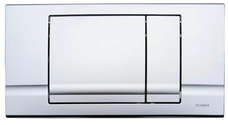 Plaque de commande murale WC Schwab RIVA DUO double touche, chromée mat