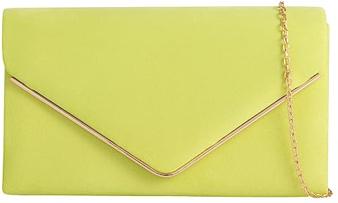 fi9 Bolso de mano de ante liso para mujer, para novia, graduación, boda, noche, fiesta, bolso de mano