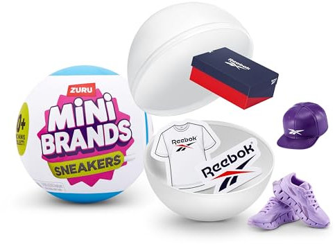 Mini Brands Sneakers Capsule by ZURU Real Miniature Sneaker Brands Collectible Toy, Capsules of 5 Mystery mini Surprises Brands and Accessories for Kids, Teens, Adults and Collector's