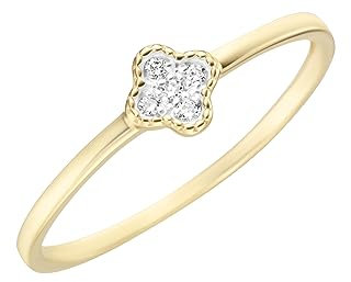 Luigi Merano Ring Oberteil Blüte, Mit Funkelnden Brillanten, Gold 585 Gold, 52 585 Gelbgold