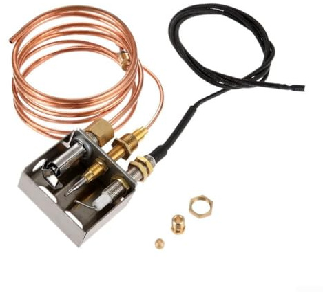 Pilotbrenner Bausatz mit Edelstahl-Feuerbox, perfekt für Kamine, mit Thermoelement + für Zündung Gas Propangaszünder