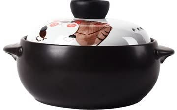 SUNMME Cazuela de cerámica para el hogar, Sopa, Fideos de arroz, Cacerola para estofado con Vientre de Alta Temperatura, Cacerola de Barro (Color: G) (EA)