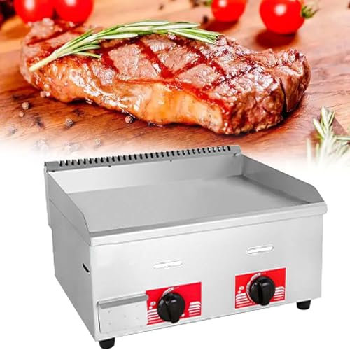 Gas Griddle Commercial Stainless Steel Heavy Duty Restaurant Outdoor Griddle Gas Burger Grill Baking Plate Large Non-Stick Burners Flat Hot Plate and Can Cook for BBQ Cooking Steak, Eggs, (Size:718 A)