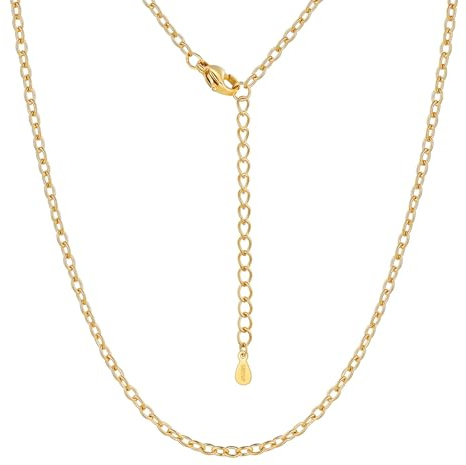 Silvora Edelstahlkette Damen Panzerkette 2mm breit Kubanische Ankerkette Silber/Gold/Schwarz/Rosegold Edelstahl Gliederkette 36cm-76cm lang Stahlkette Damen Herren ohne Anhänger