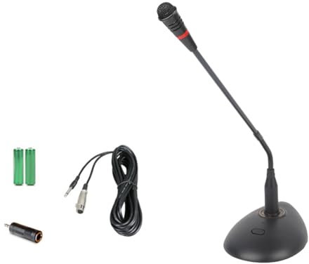 Ycagrain Mini Microfono da Studio per Parlato con Campanello, Microfono Cablato A Collo di Cigno, Flessibile, per Computer Desktop, Notebook, Durevole