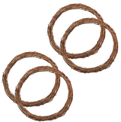 30cm Grapevine Wreath, Natural Wreaths for Crafting, Rattan Wreath Making Supplies for DIY, Front Door Wall Hanging Round Plain Wreaths for Decorating, Wedding and Party Prop (30cm, count, 2)