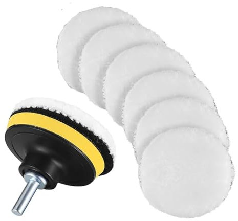 Lot de 9 Tampons de Polissage de Voiture 10,2 cm pour Perceuse avec Adaptateur - Kit de Cirage