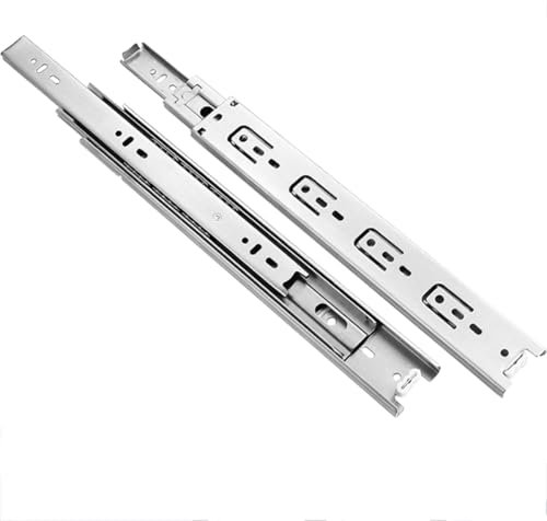 Purzen Edelstahl-Schubladenschiene DREI-Abschnitt Dämpfung Puffer Silent Slide Rebound Rail Garderobe Pull-Out Lager Push-Pull,10 inches 25CM
