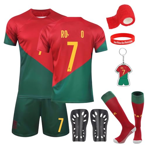 yumcute Fussball Trikot kinder, Heimtrikots Trikot Jungen Football Socks Fussball Fußball Trikot Fußballtrikot Kinder Fussball Socken Fußbälle Jersey Schlüsselanhänger, Bracelet und Bandage