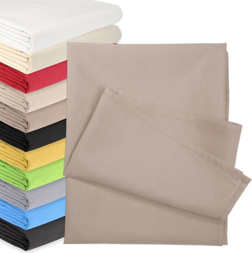 Bettlaken OHNE Gummizug 100x200 cm Poly Baumwolle Graubraun | Glatte Betttuch ohne Spanngummi. Atmungsaktiv, Waschbar. Laken, klassische Betttücher, Haustuch für Zuhause, Hotel
