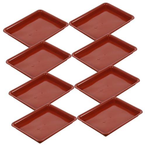 HANABASS 10 Stück Blumentopf Untersetzer Rechteckige 20x15cm, Pflanztopf Blumenkübel Schale Kunststoff Pflanzkasten Pflanzschale Blumentopf Tropf Tabletts für Outdoor Indoor Pflanzen