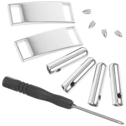 HEMOTON Punte Lacci Scarpe in Metallo con Vite e Cacciavite Accessori Scarpe Uomo Donna Punte per Lacci Sportivi Casual e Sneakers Facili da Installare Materiale Resistente