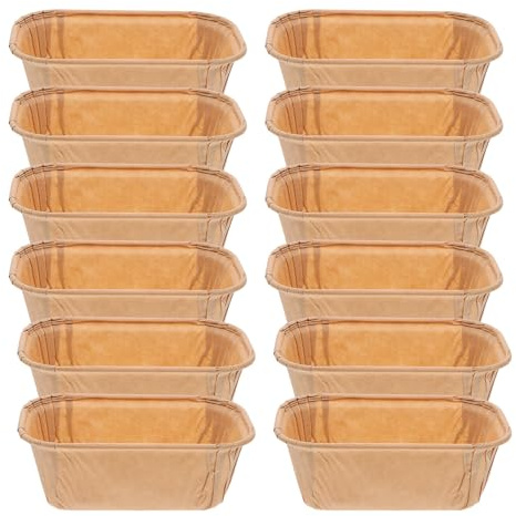 LOLIPPYY 50 Caissettes en Papier pour Gâteaux Rectangulaires Couleur Kaki Moules à Muffins et Cupcakes en Papier Sulfurisé Accessoires de Pâtisserie Jetables pour Cuisson et