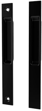 Brixwell Patio Door Handle Flush Mount Dummy Set, Zinc Material, Black Finish, 6-5/8 Hole Centers, Sliding Patio Door Handle Hardware Replacement or New Installation Flush Mount Dummy Handle Set