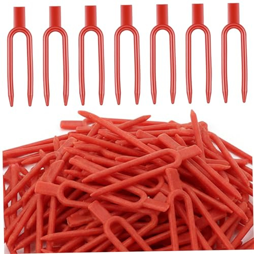 Spilli per piante, 5 cm, in plastica, per Pothos, graffette rosse a forma di U per fissare viti e piante da interno, giardino all'aperto.