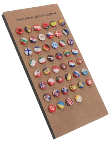MINAOLULUS Europeiska Länder Flagga Trycknålar för Anslagstavla Dekorativa Push Pins för Resekarta Klassrum och Praktisk och Elegant Present för Lärare och Studenter