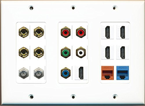 RiteAV 5 HDMI 2 Koax CAT5e blau orange Component Video 4 Banana-weiß
