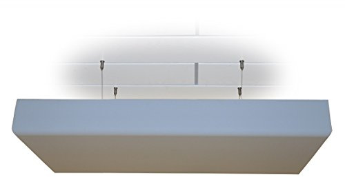 Manufactur Schaumstoffe Wegerich Deckensegel Bass Absorber Akustik Schaum mit Dekor-Kante aus BASOTECT® lichtgrau DIN4102 Maße: 100 x 50 x 10cm mit Edelstahl-Halterung