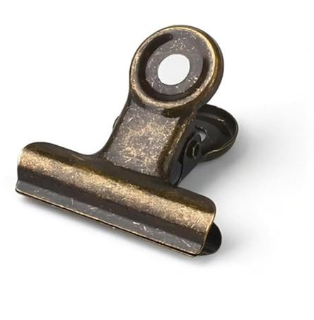 Antike Messing-kleine Bulldog-Clips, Coideal 30 Stück Scharnier Clip 1 Zoll Metall Binder Clips Datei Papiergeld Klemmen für Tags Taschen, Geschäfte, Büro-und Hausküche (Bronze, 22mm)