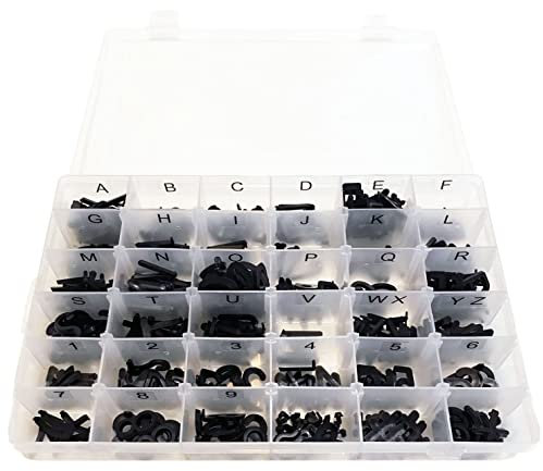 Letterboard Letters – 2,5 cm Buchstaben in Organizer-Etui – vorgeschnittene und sortierte Kunststoff-Figuren 300 Stück – Heimbüro-Schuldekoration – für Filz-Briefbrett