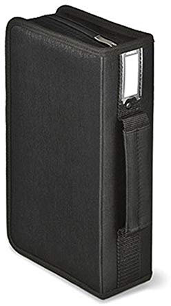 ChengBeautiful Nehmen Sie LP-Speicher-Fall Tragetasche Beutel-Schutz Organizer Portable Polyester CD/DVD 96 Disc Kapazität Speicher Vinyl Record Storage Box (Color : Black, Size : 28.7X16X7.5CM)