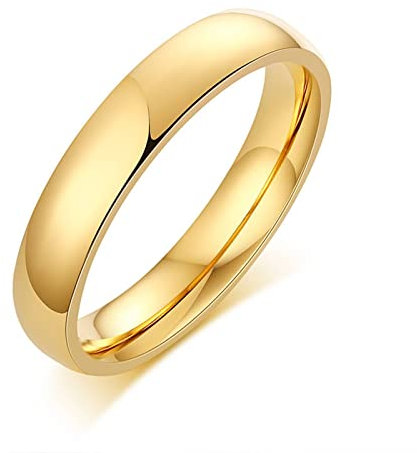 Banemi Männer Ring Herren, Ring Set Edelstahl ORO Estilo Simple de 4mm Hypoallergen Partnerringe Größe 58 (18.5)