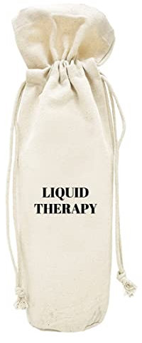 Andaz Press Mothers Day Wine Bag, Liquid Therapy, Mothers Day Wine Bottle Cover, Mother's Day Gifts, Canvas Wine Gift Bag Champagne Bottle Bag Funny Wine Bags For Wine Bottles Gifts 1-Pack
