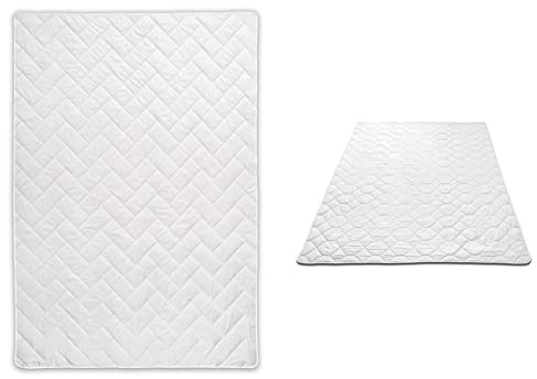Böhmerwald Sommerdecke, 559501-11, 60% Leinen / 40% Baumwolle, 135 x 200cm, leicht, Weiß, 135 x 200 cm & Natur Wildseidendecke, allergikergeeignet, Füllgewicht: 550gr., leicht, 135x200 cm, Weiß