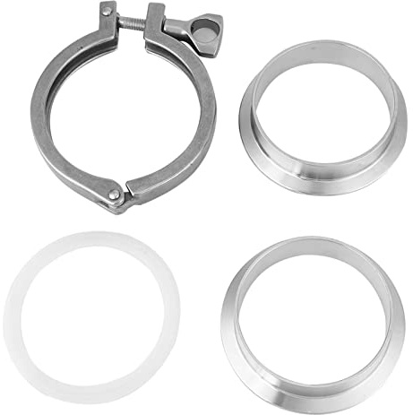 Tri-Clamp in Acciaio Inossidabile, Morsetto da 3 Pollici Tubo da 76 Mm Set di Giunzione Puntale In Acciaio Inossidabile Sanitario per Puntale TC con Guarnizione In Silicone