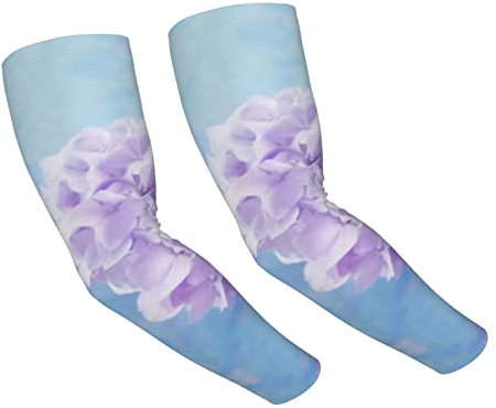 Pink Lila Hortensien Armmanschette Anti-Uv Gardening Farm Ice Silk Sleeves Tattoo Rutschfeste Armmanschette für Männer und Frauen