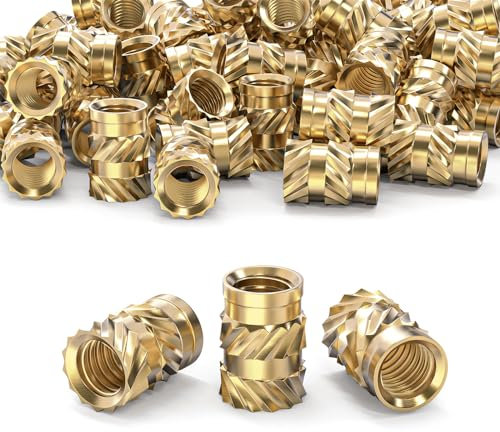 ORTAVA M3 Gewindeeinsatz,100 Stück Einpressmuttern,Messing Einbettung Muttern Rändelmuttern,M3x5,7x4,6mm,Threaded inserts für Kunststoffteiledurch Wärme oder Ultraschall in 3D-Drucker Teile