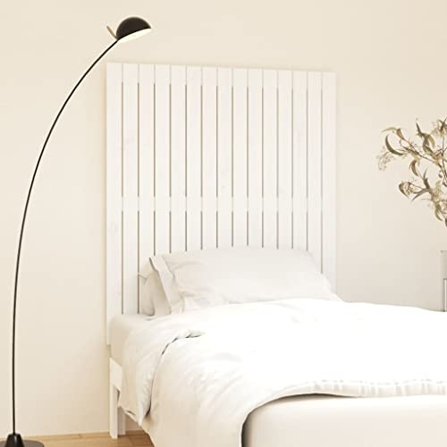 CKioict Betthaupt Wandkissen Bett Bettkopfteil Schlafzimmer Wand-Kopfteil WeiÃŸ 95,5x3x110 cm Massivholz KieferGeeignet für Schlafzimmer, Gästezimmer, Schlafsaal