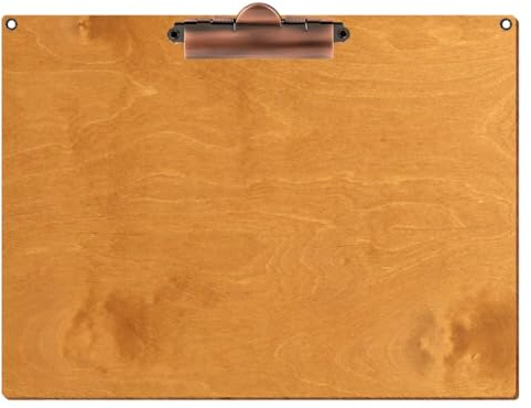 Bütic Holz Klemmbrett Standardform Birnbaum für DIN A3 A4 A5 A6 mit 2 Ösen aus 3mm starkem Birkensperrholz und mit Klarlack versiegelt