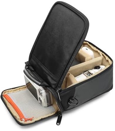 svatin Camera Sling Bag,Dual Opening Anti-shock Crossbody Lens Cube Case,Small Digital DSLR SLR Mirrorless Cameras Accessories Storage Pouch for Canon,Nikon,Sony,Fuji,Leica