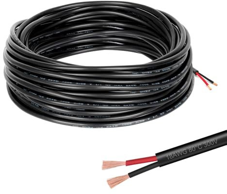 Suprbee 10 meter elektrisk kabel 18AWG 2 x 0,75 mm², 2 ledare elektrisk kabel i ren koppar, flexibel och flexibel låg impedans hög temperaturbeständighet förlängningskabel