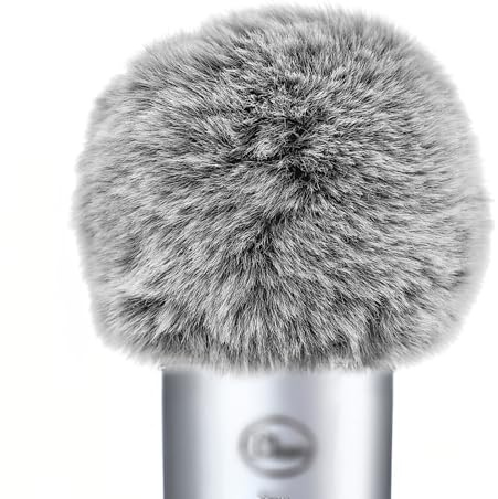 Musiin Mikrofon-Windschutzscheibe, Fellabdeckung, Anti-Schaum-Abdeckung, kompatibel mit Blue Yeti Mikrofon (Schwarz)