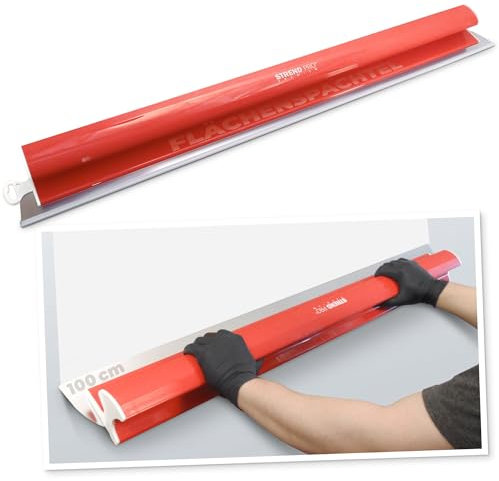 STREND PRO Spatola per Superfici 100 cm PREMIUM con Impugnatura Z | PROFI Set di Spatole per Muro a Secco e Stucchi | Anello in Acciaio Inossidabile Antiruggine 0,3 mm | Spatola Lisciante,per Rasatura