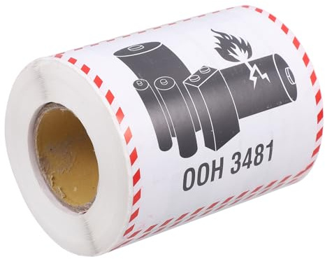 NUOBESTY 300 Etiquetas Adhesivas de Precaución, Advertencia de Seguridad contra Incendios, Material Adhesivo Resistente, Ideales para Transporte y Envío Seguro