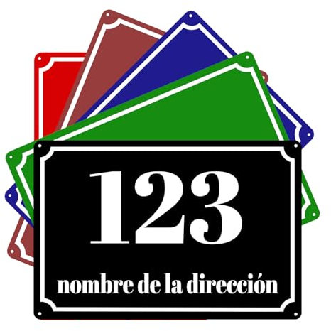 JoyJot Placa de dirección para letrero de casa con número de nombre de calle Letrero personalizado con número de casa en la pared de la entrada exterior