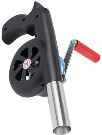 BESPORTBLE Souffleur D’air Portatif pour Barbecue et Camping, Outil Léger et Résistant à L’Usure en Acier Inoxydable et Plastique, pour Allumage Extérieur