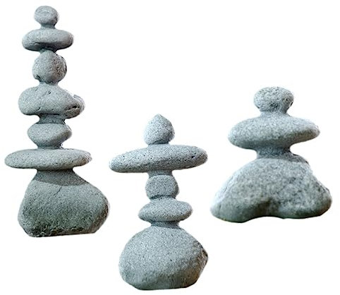 CIYODO 3-teilige Garten-mikro-landschaftssteine Für Aquarien Felsdekoration Für Aquarien Gartendeko Steinfiguren Steine Garten Steingarten-Stein Für Blumentöpfe
