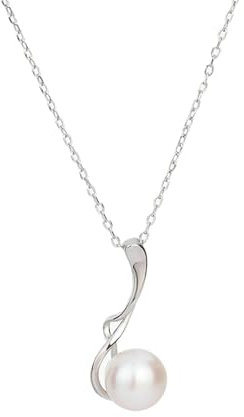 Stfery Silber 925 Kette Damen Anhänger Halsketten 10Mm Perle Perle Damen Kette Hochzeit