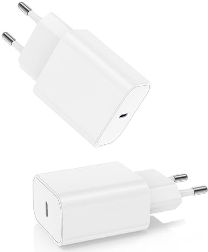 USB C Ladegerät Stecker, 2Pack 20W USBC Netzteil Ladestecker für Apple iPhone 16/16 Pro Max/15/15 Plus/14 Pro Max/14/13/12 Mini/11/8/X/SE/XS/XR/iPad pro, Type C Schnellladegerät Adapter Netzstecker
