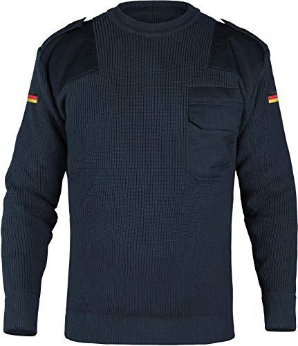 normani Herren Bundeswehr Pullover Original nach TL Winterpullover mit Brusttasche und Deutschlandfahne
