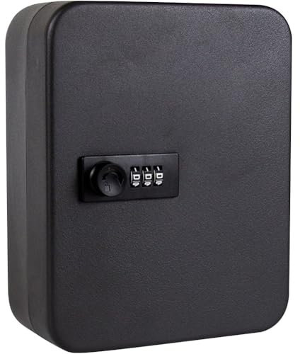 Lpitoy Schlüsselschrank 20 Positionen, Rücksetzbarem Schloss, Schwarzer Digitaler Aufbewahrungsbox, Schlüssel-Organizer Aus Stahl (ohne Etikett)