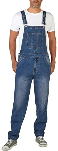 Men's Long Stretch Dungarees Men's Jeans 90s Baggy One Piece Summer Jumpsuit with Pockets Overall Casual Work Dungarees Sleeveless Summer Overall Fashionable Denim Dungarees Jeans Trousers, lightblue,
