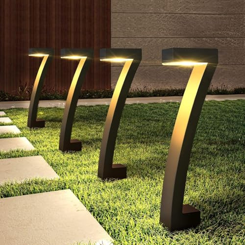 Balizas Solares Jardín 4 luces solares LED exterior que le permiten iluminar de forma elegante sus espacios al aire libre. Iluminación solar jardín. Luces solares de camino. Impermeable IP65.