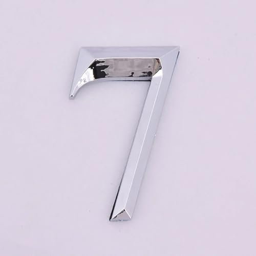 Adesivo numeri civici autoaderente da 2,76 pollici, 3D argento in ABS, targhetta indirizzo per cassetta postale, numero porta moderno, 7 cm, per esterno, stanza, ufficio, strada(7)