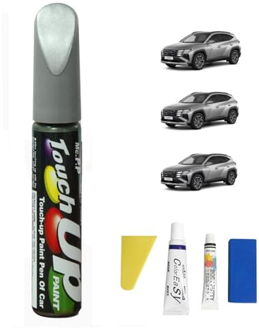 Treesiche Stylo de Retouche pour Hyundai, Stylo Peinture Voiture, Stylo Peinture Retouche Voiture pour Hyundai, Réparation des Rayures et des Ecaillages, Shimmering Silver Metallic (3T)