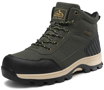 ARRIGO BELLO Stivali Uomo Scarpe Invernali Scarponi Stivaletti da Trekking Neve Caldo Pelliccia Fodera Passeggio Scarponcini Taglia 41-46 (B-Verde, 41)